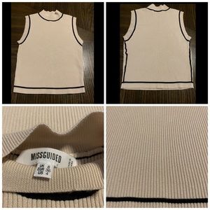 Missguided Cream Sleeveless Crop Top